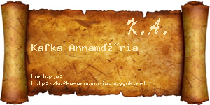 Kafka Annamária névjegykártya