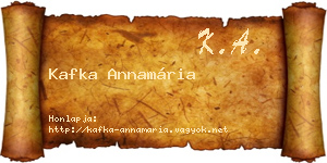 Kafka Annamária névjegykártya